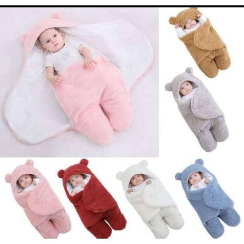 1 Piece -Welcoming New Born Baby Wrapping Blanket+Head Cover