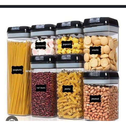 7PC Air Tight Cereal Containers Food Storage And Organizer