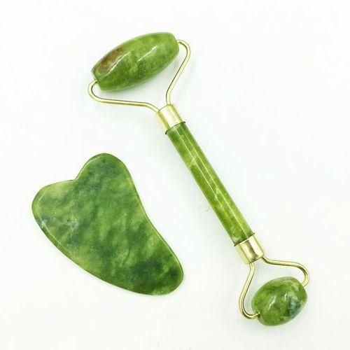2 IN 1 Green Roller And Gua Sha Tool Set For Facial Massage Tool Set For Skin Lift