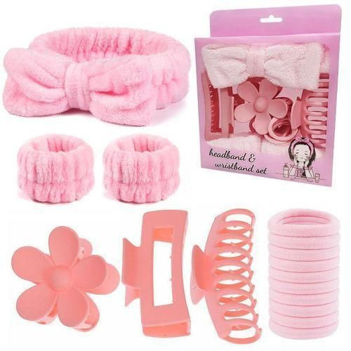 7in1 Bow Set Hair Band Clip Hair Gift Box Set Salon Face Washing Headband
