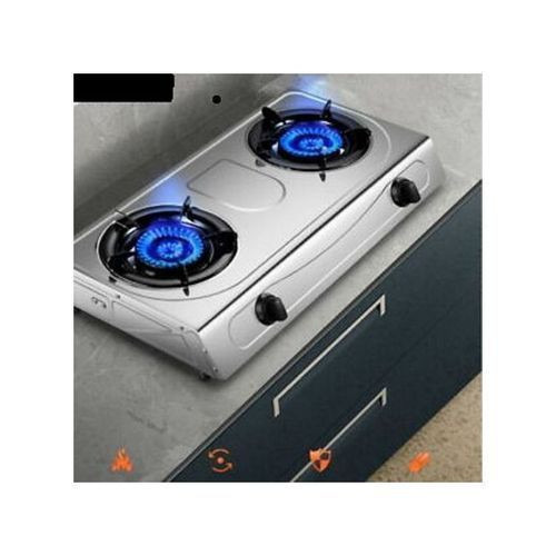 Table Top Gas Cooker With 2 Burners Automatic - Stainless
