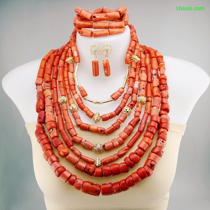 African-bridal-Jewelry-Set-Luxury-Nature-Coral-Bead