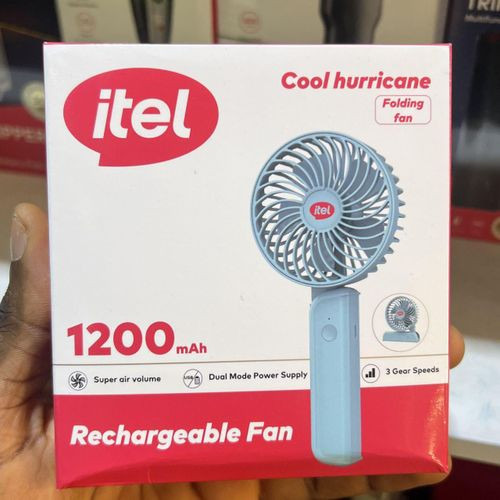 itel Cool Hurricane 1200mAh Portable Foldable Hand-held Rechargeable Fan Super Air Volume Fan IFR-H301