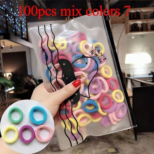Hair Bands 100pcs Girls Colorful Elastic Hair Rubber Bands