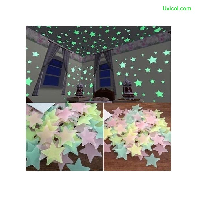 100pcs Lime-Green Star Wall Stickers
