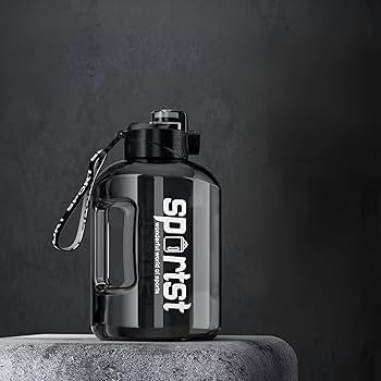 High Capacity Sports Water Bottle - Black